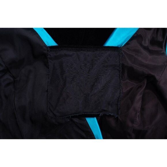 La Glo 1980s Vintage Velvet Rocker Halter Dress Collared Blue Women's Small - Picture 6 of 6